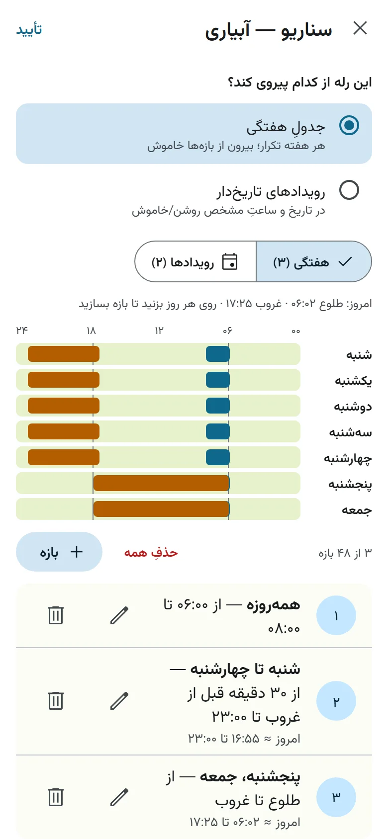 جدولِ هفتگی
